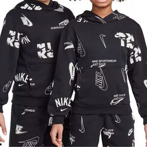 Nike Kids Black and White Graphic Hoodie NWOT